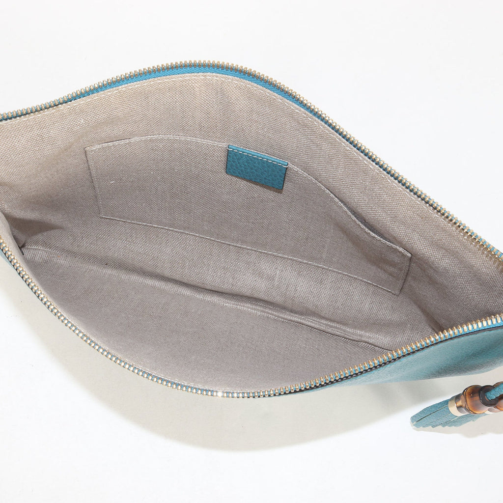 Gucci Turquoise Leather Clutch Bag (Pre-Owned)