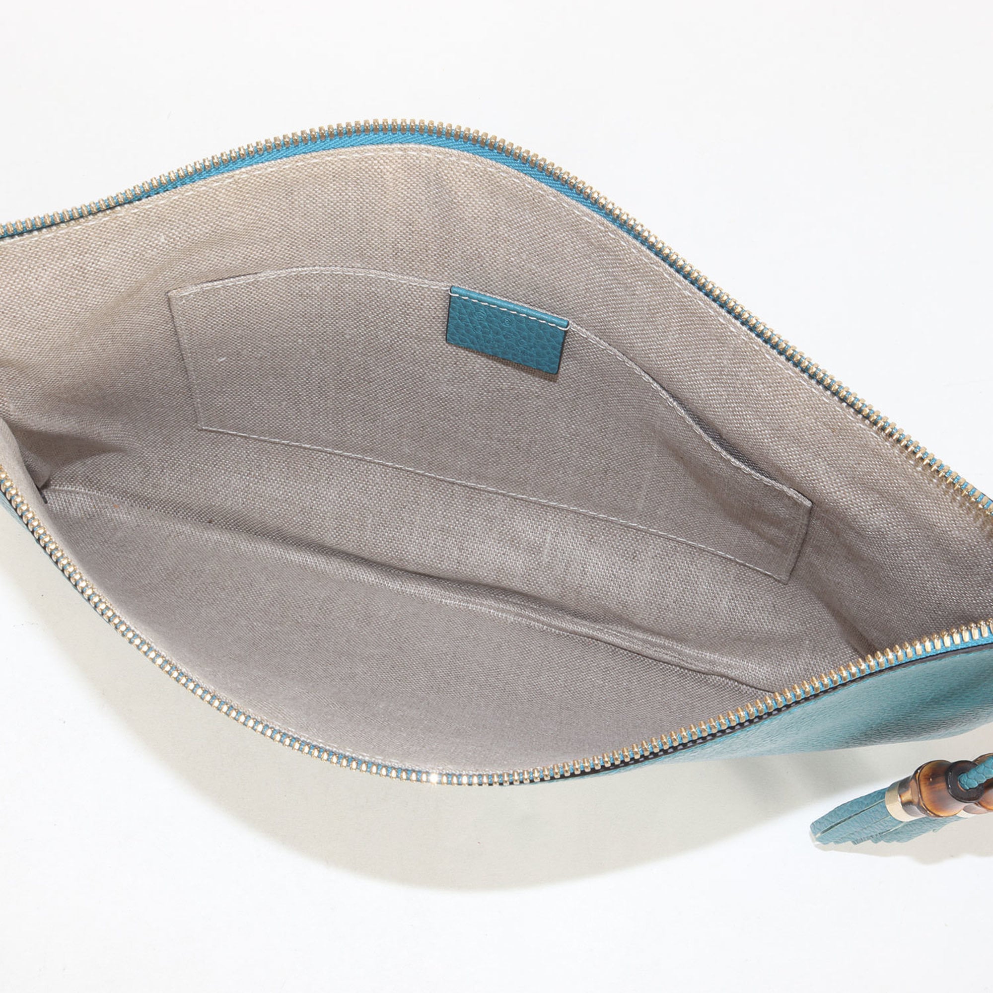 Gucci Turquoise Leather Clutch Bag (Pre-Owned)