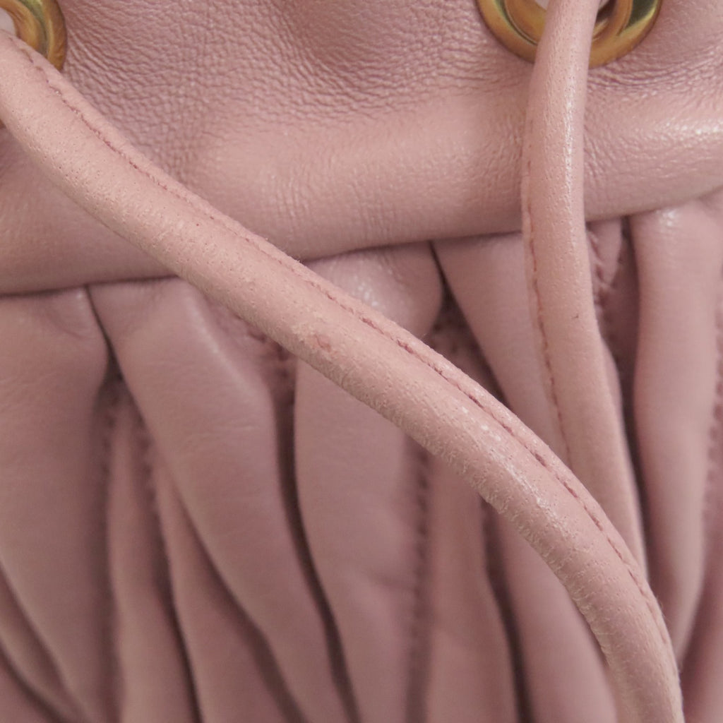 Miu Miu Pink Leather Baguette Bag Shoulder Bag (Pre-Owned)