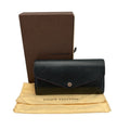 Louis Vuitton Black Leather Long Wallet (Bi-Fold) (Pre-Owned)