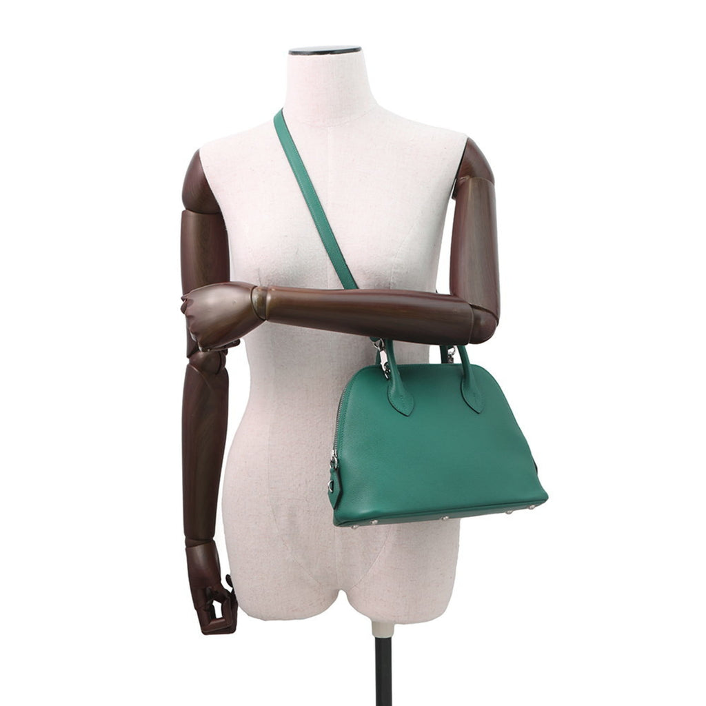 Hermes Bolide Vert Leather Handbag (Pre-Owned)
