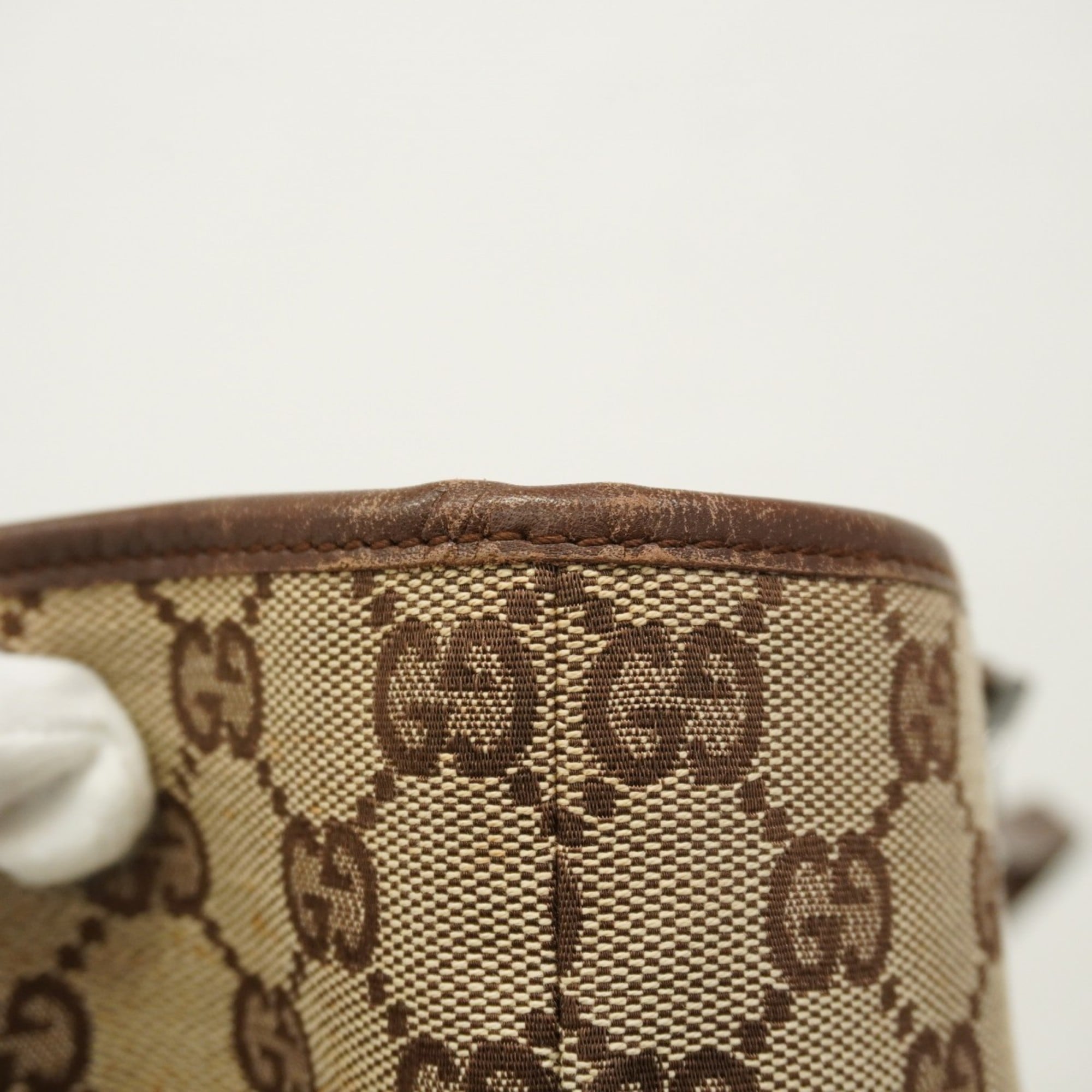 Gucci Beige Brown Canvas Tote Bag (Pre-Owned)