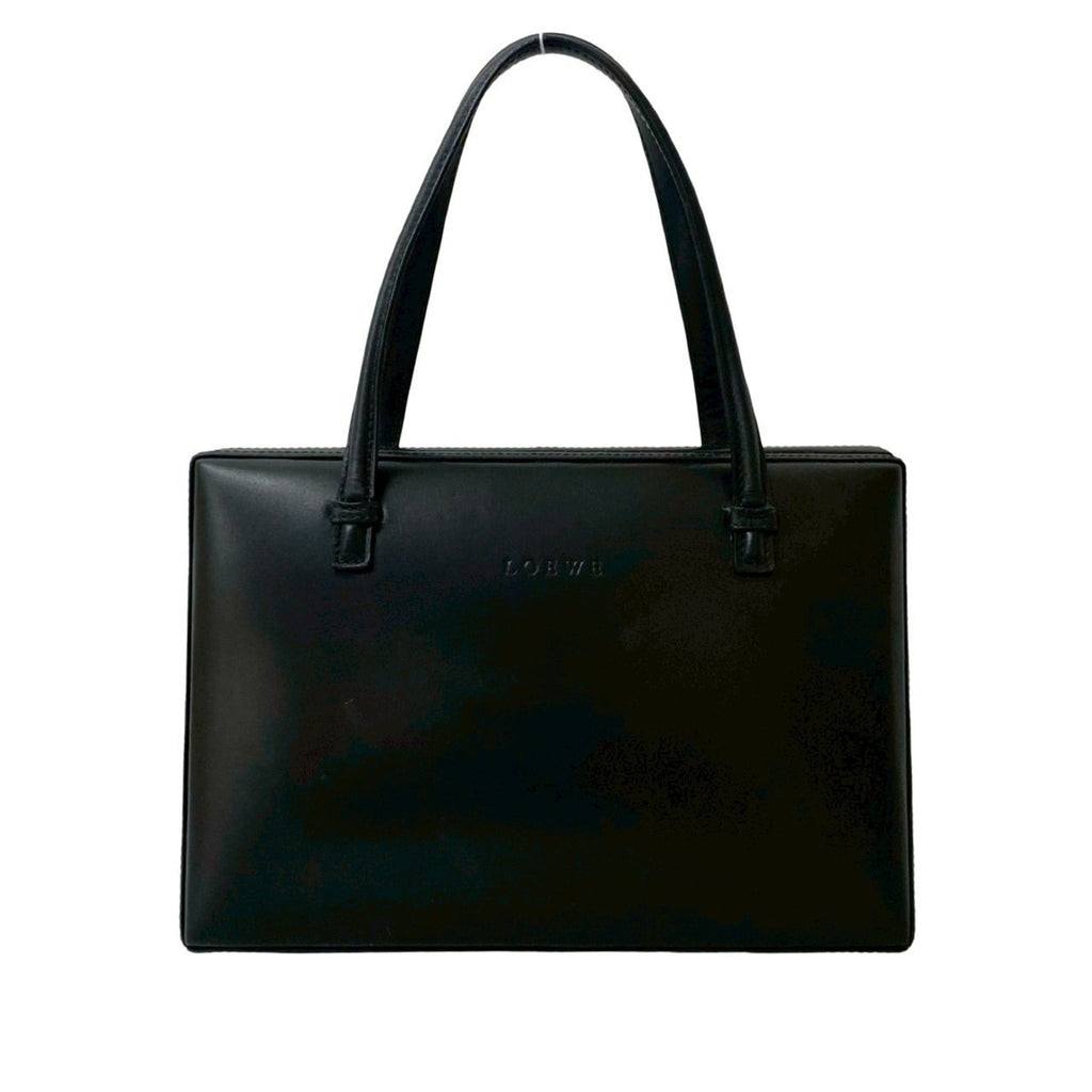 Loewe Black Leather Boston Bag Handbag (Pre-Owned)