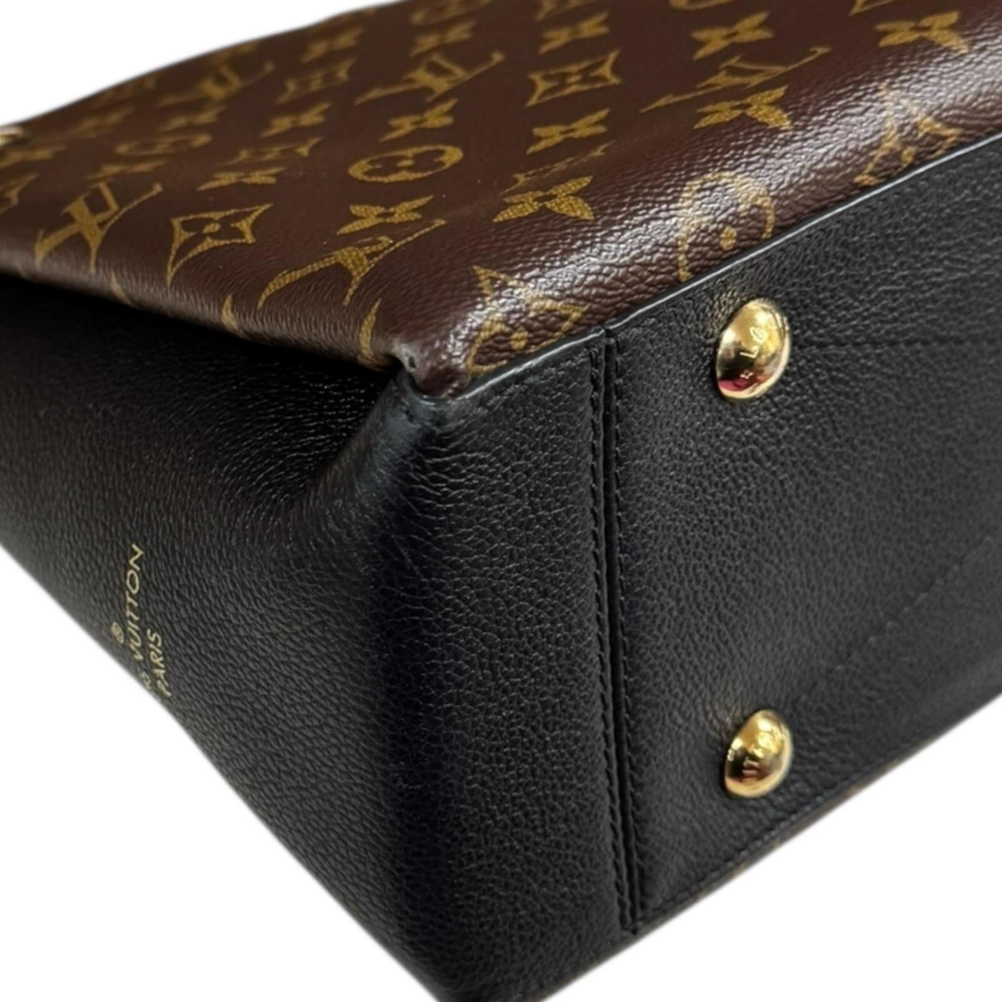 Louis Vuitton Black Brown Monogram Canvas Tote Bag (Pre-Owned)
