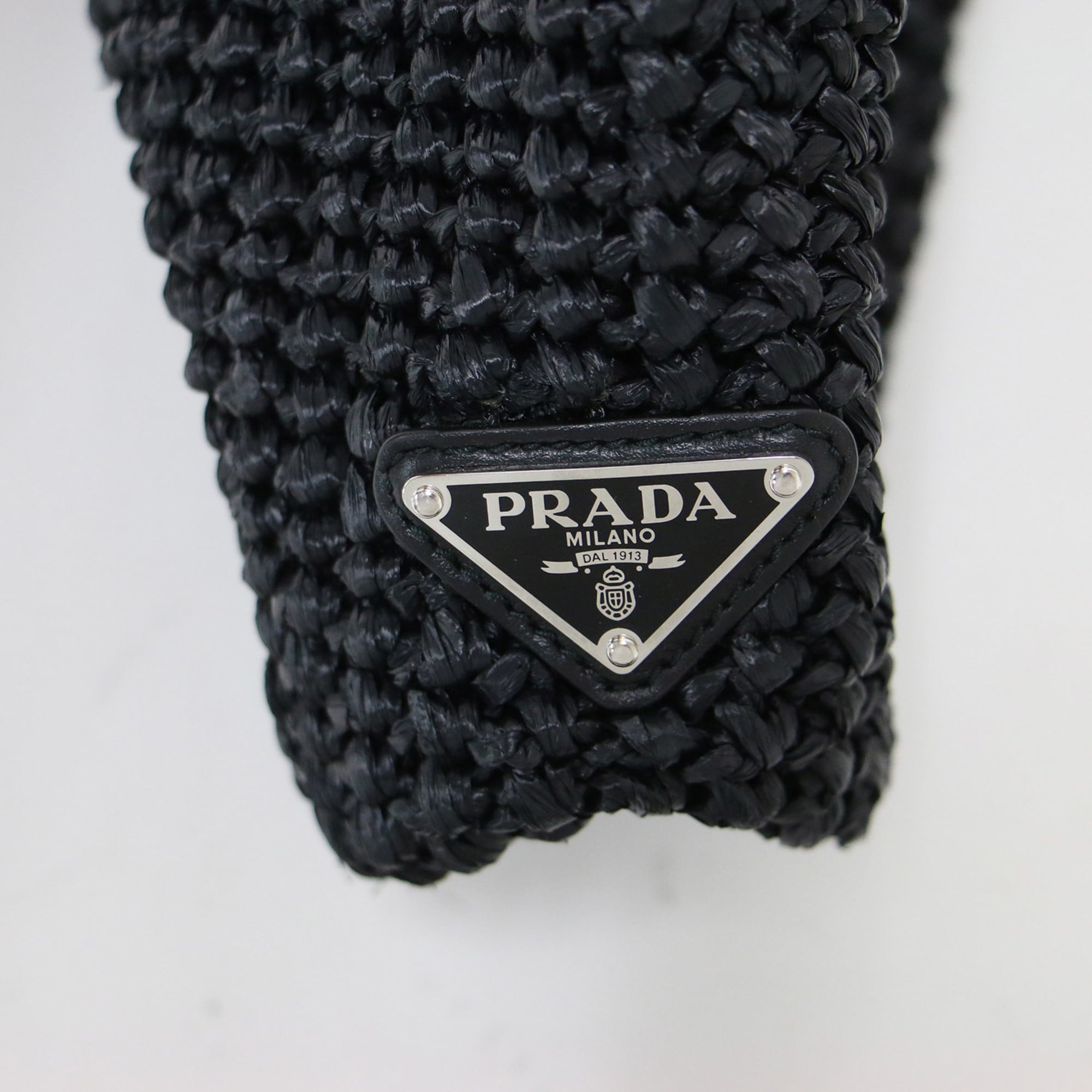 Prada Black Viscose Handbag Tote Bag (Pre-Owned)