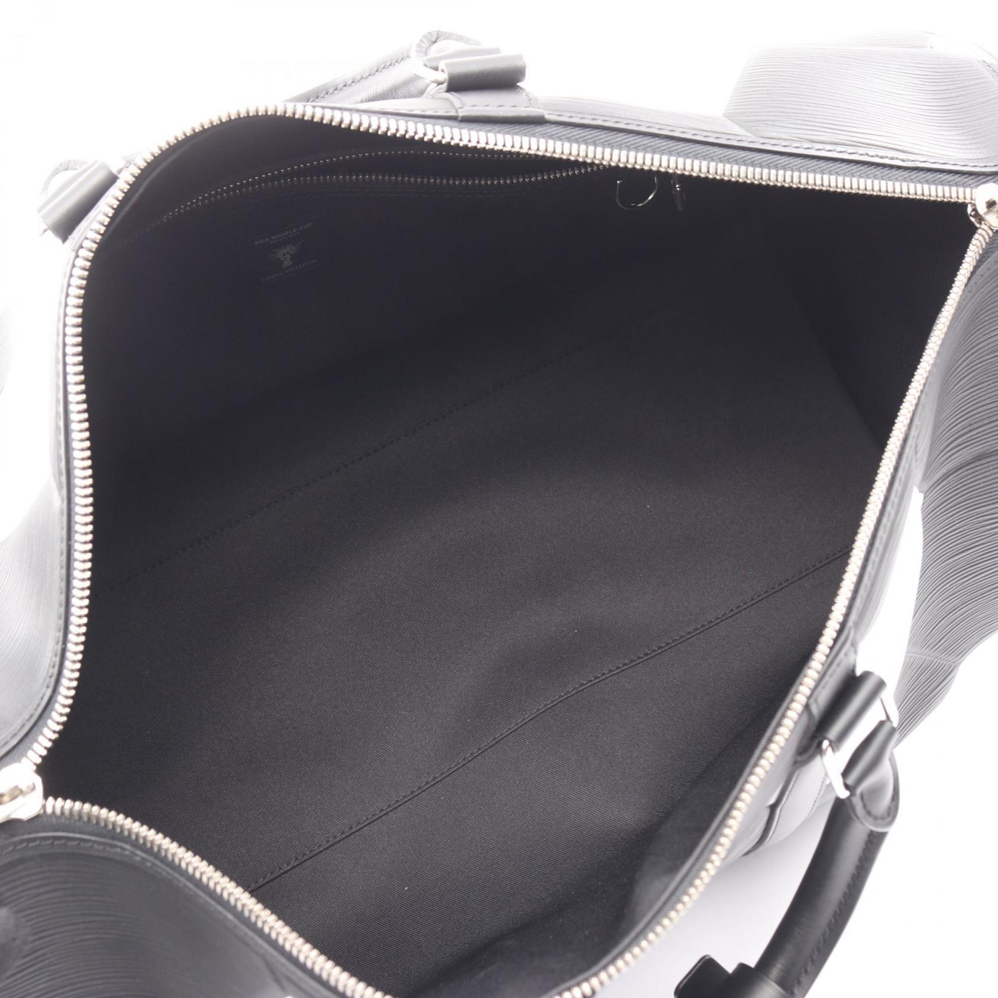 Louis Vuitton Black Noir White Leather Boston Bag (Pre-Owned)