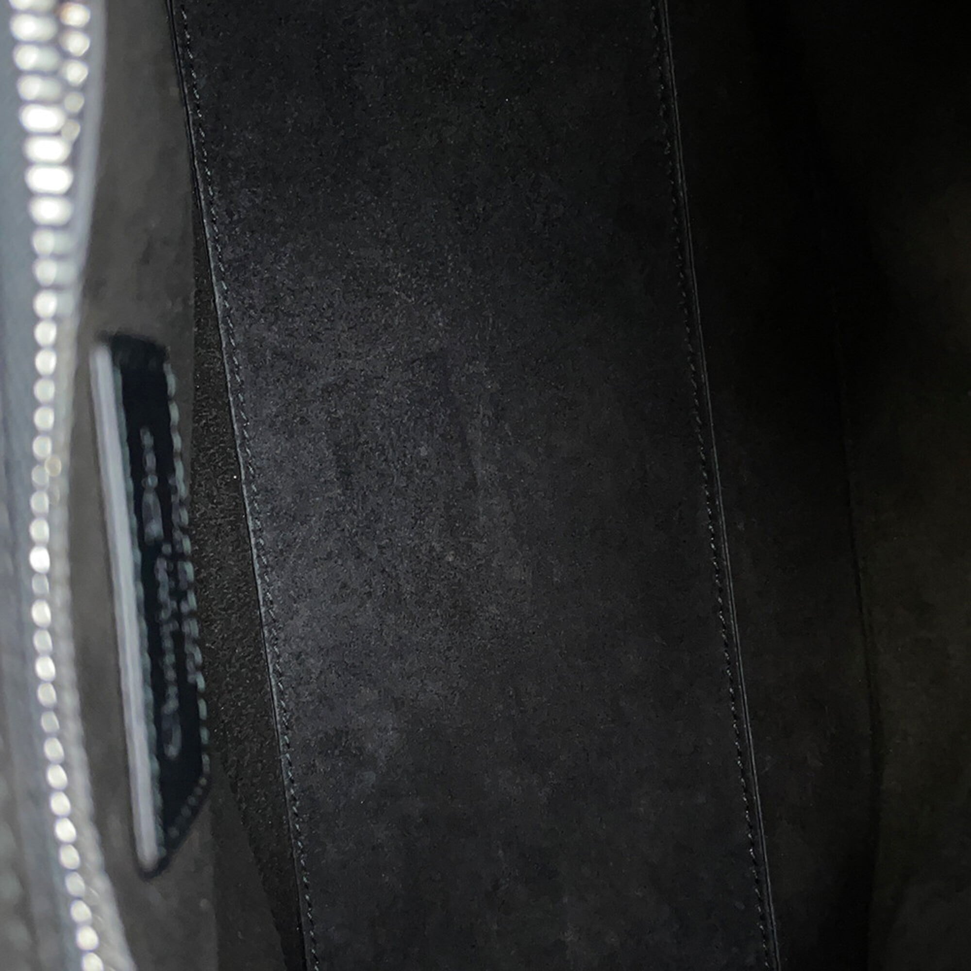 Christian Dior Lady Dior Black White Leather Handbag (Pre-Owned)