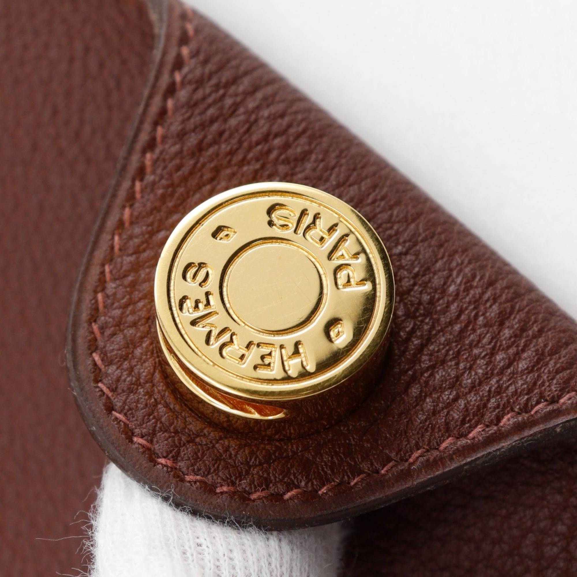 Hermes Dogon Brown Togo Leather Long Wallet (Bi-Fold) (Pre-Owned)