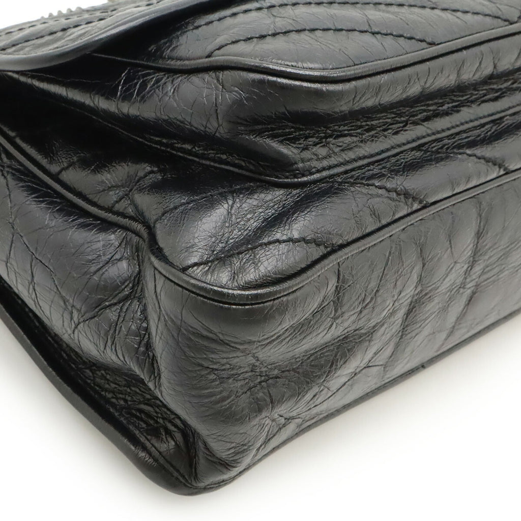 Yves Saint Laurent Black Leather Shoulder Bag (Pre-Owned)