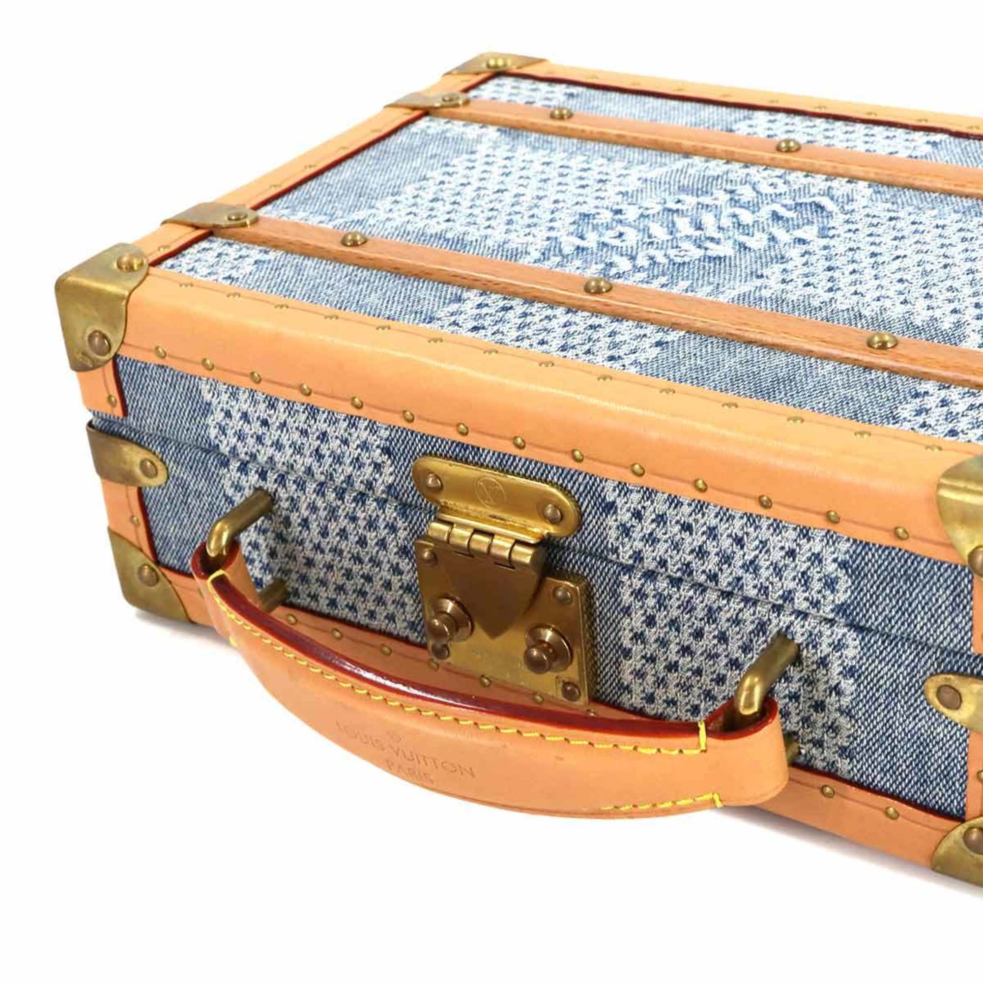 Louis Vuitton Blue Brown Denim Leather Shoulder Bag (Pre-Owned)