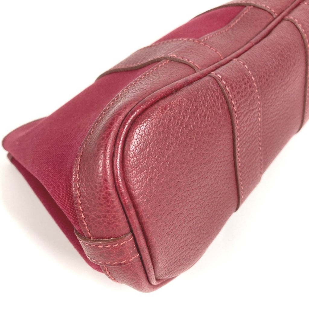 Hermes Garden Red Color Toile Officier Leather Clutch Bag Pouch (Pre-Owned)