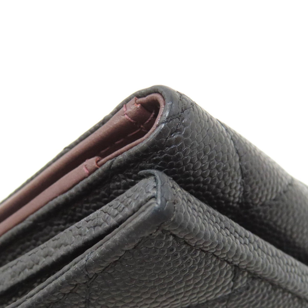 Chanel Black Leather Wallet (Bi-Fold) (Pre-Owned)