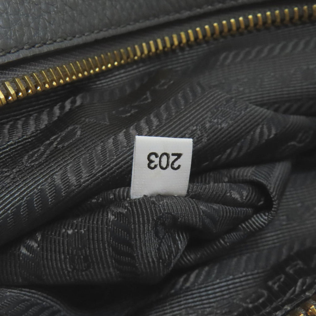 Prada Gray Leather Tote Bag (Pre-Owned)