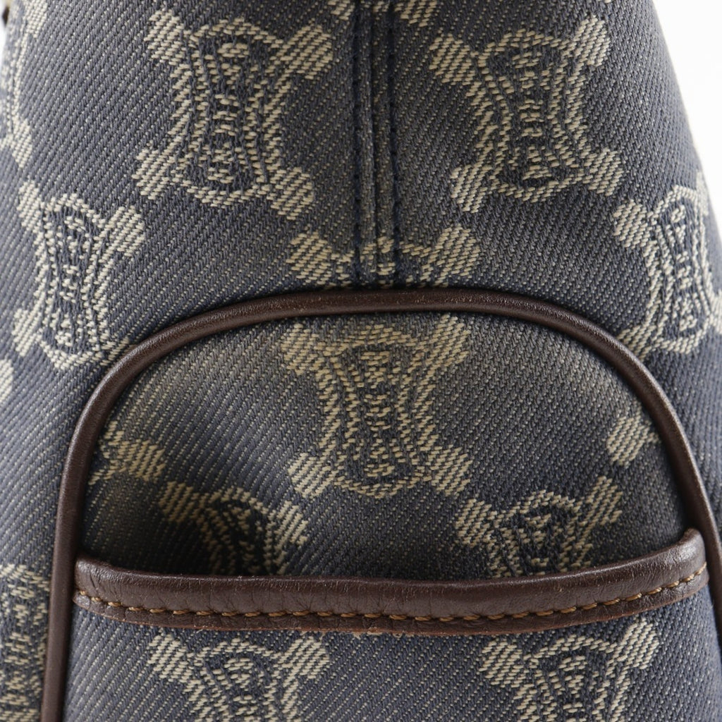 Celine Macadam Blue Brown Denim Handbag (Pre-Owned)