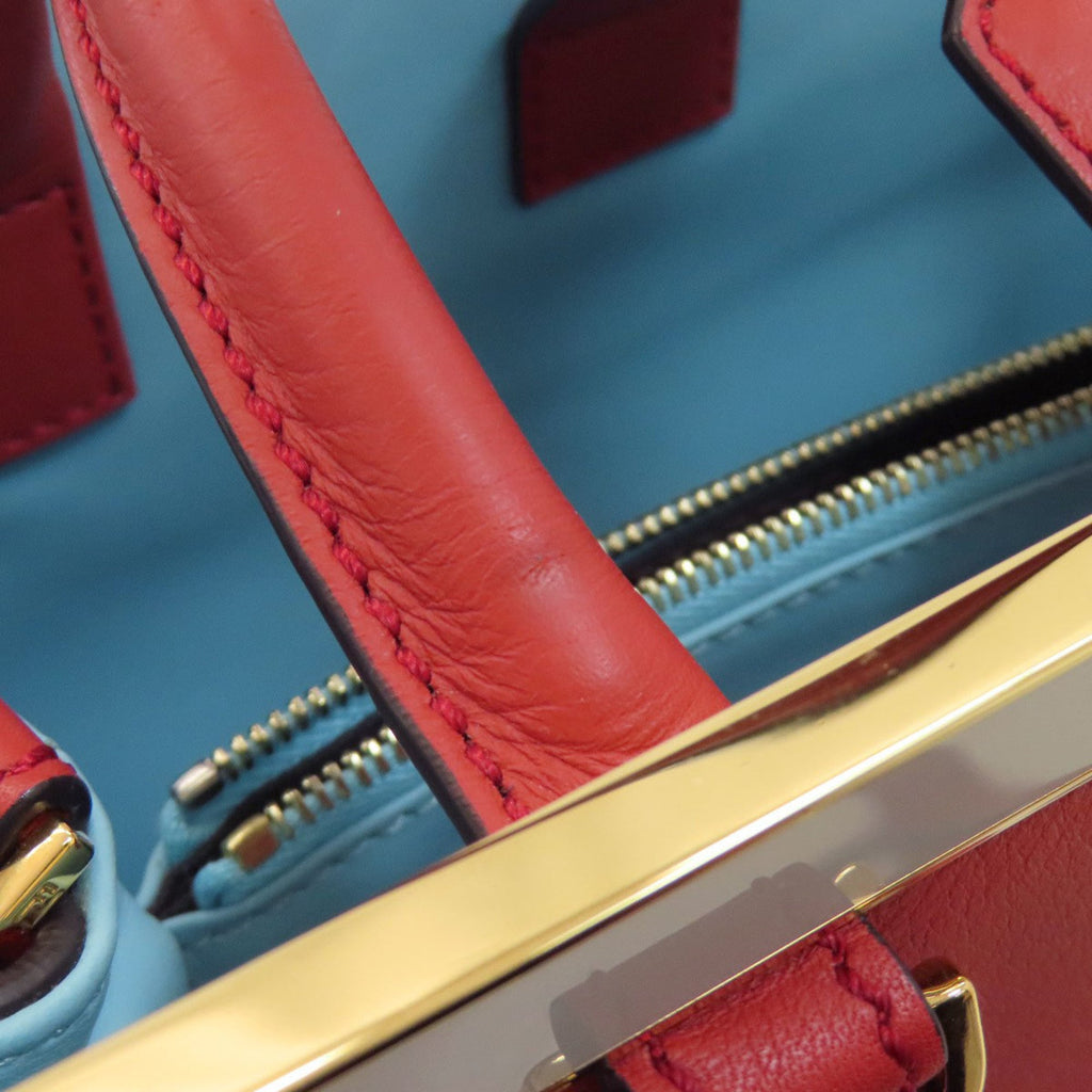 Fendi Red Color Leather Handbag (Pre-Owned)