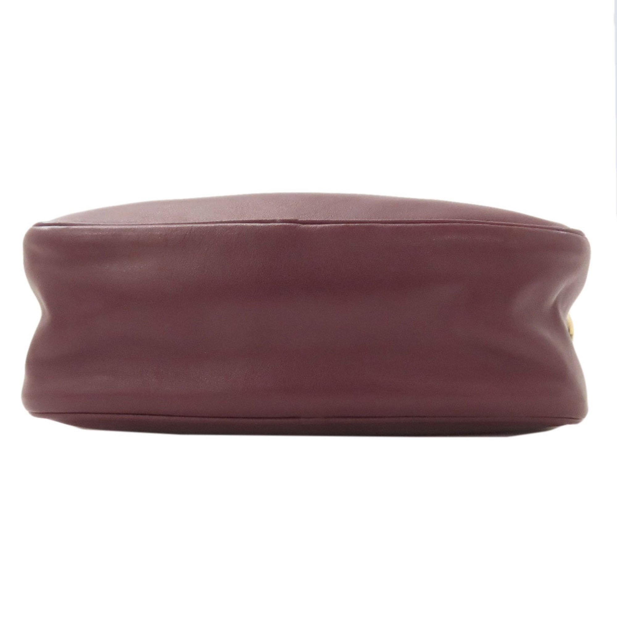 Salvatore Ferragamo Bordeaux Leather Shoulder Bag (Pre-Owned)