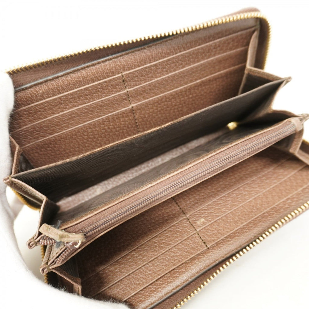 Gucci Beige Brown Pvc Long Wallet (Bi-Fold) (Pre-Owned)
