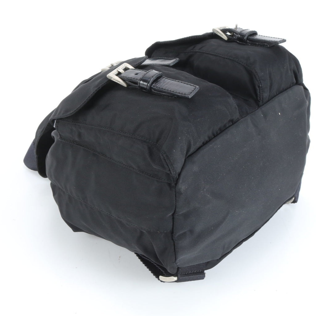 Prada Black Leather Nylon Backpack (Pre-Owned)