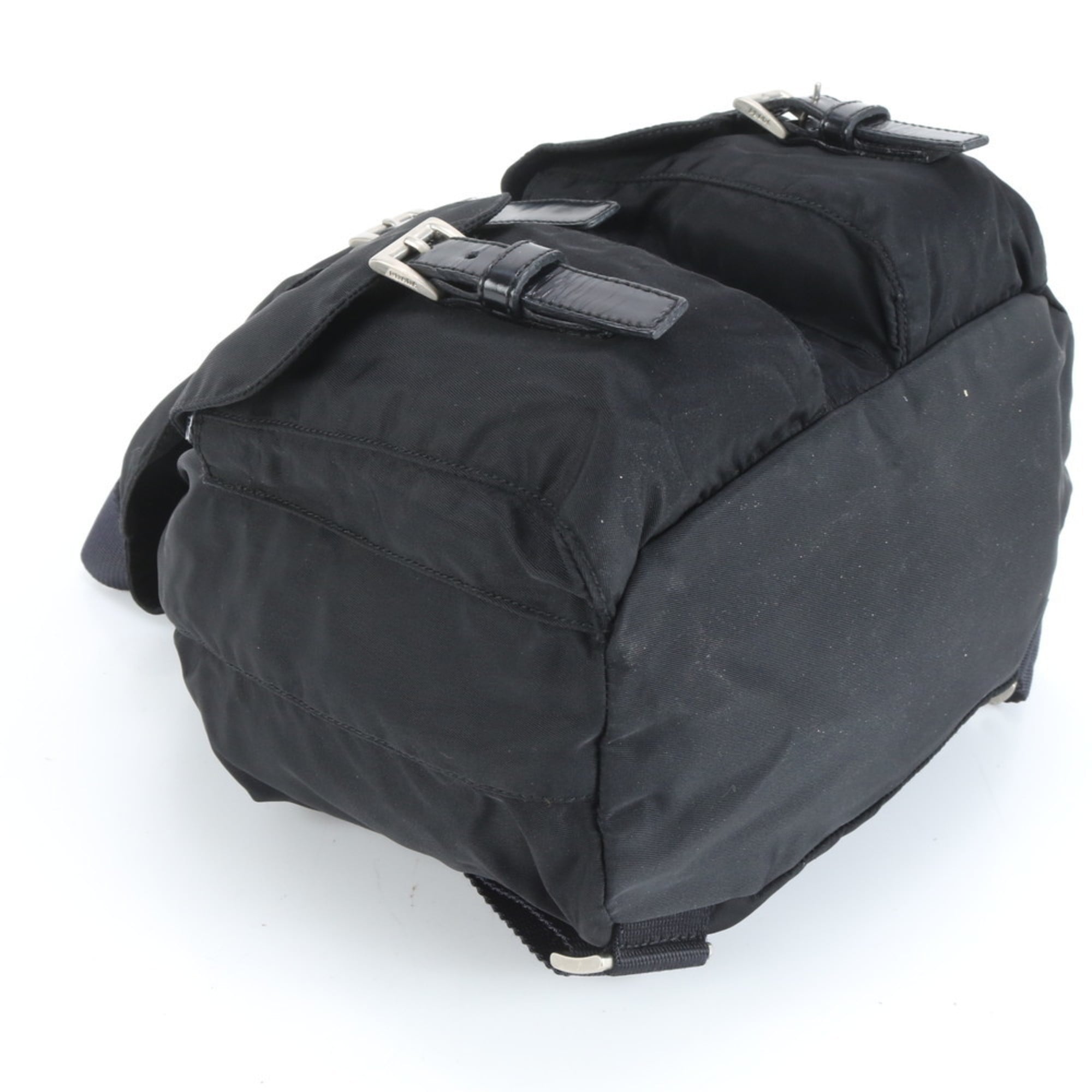 Prada Black Leather Nylon Backpack (Pre-Owned)