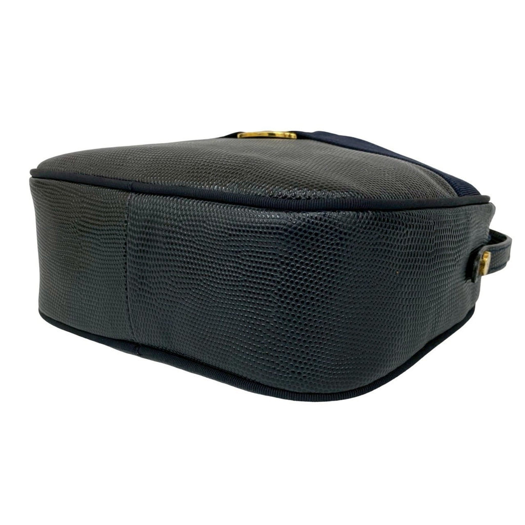 Salvatore Ferragamo Navy Leather Pochette Shoulder Bag (Pre-Owned)