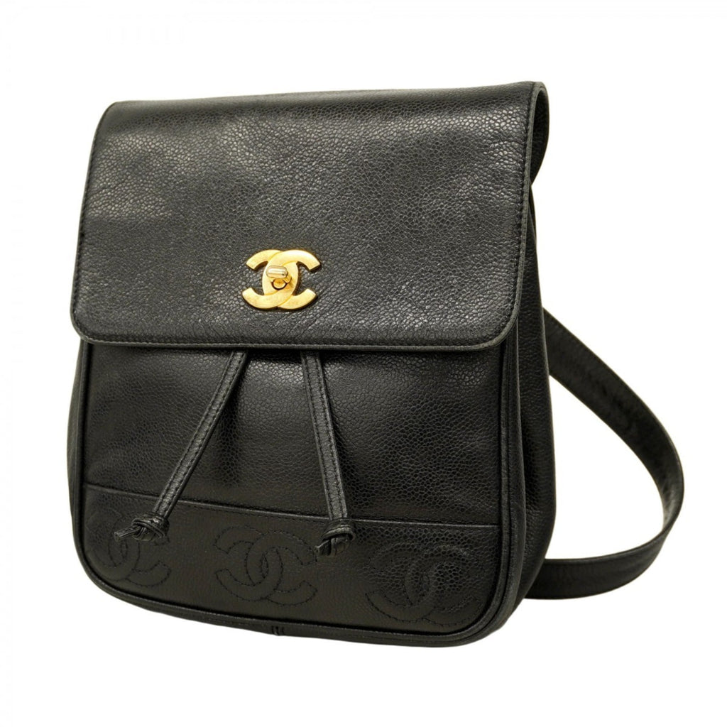 Chanel Black Grained Calfskin Backpack (Pre-Owned)