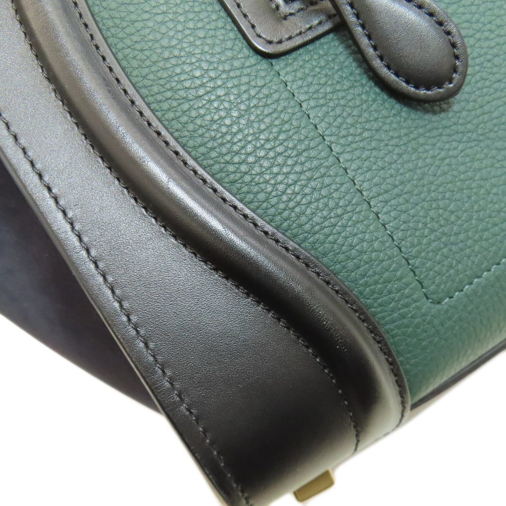Celine Black Green Leather Handbag (Pre-Owned)