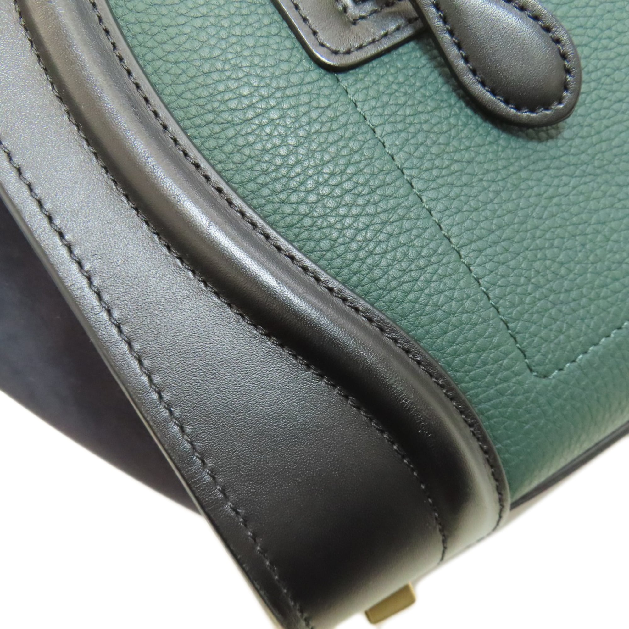 Celine Black Green Leather Handbag (Pre-Owned)