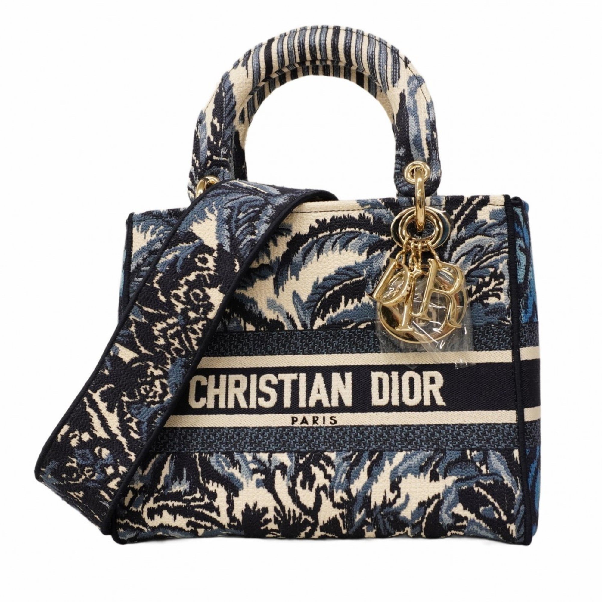 Christian Dior Blue White Canvas Handbag (Pre-Owned)