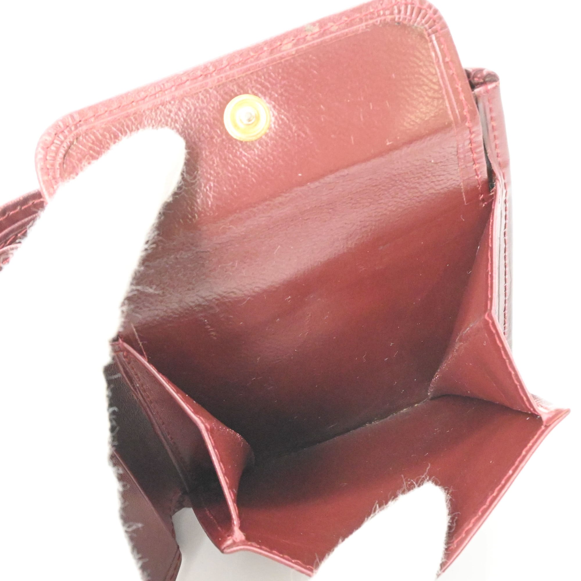 Cartier Bordeaux Red Color Leather Wallet (Bi-Fold) (Pre-Owned)