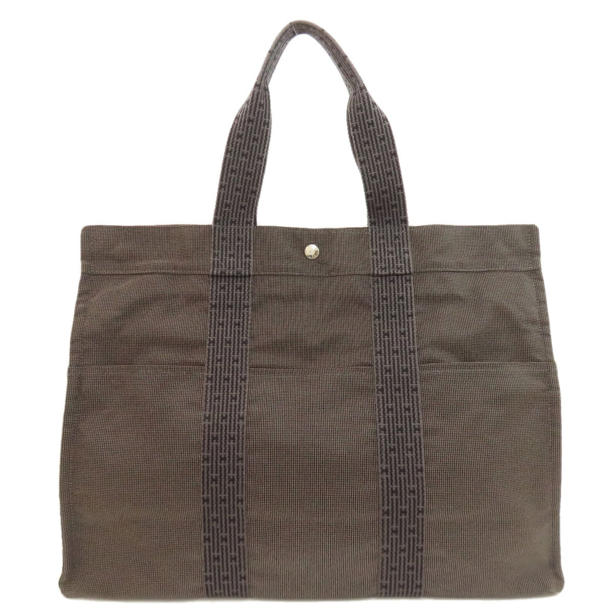 Hermes Gray Canvas Tote Bag (Pre-Owned)