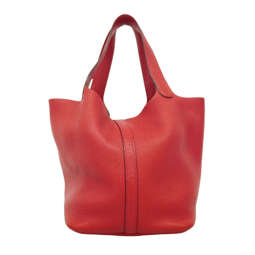 Hermes Rouge Casaque Taurillon Clemence Leather Handbag (Pre-Owned)