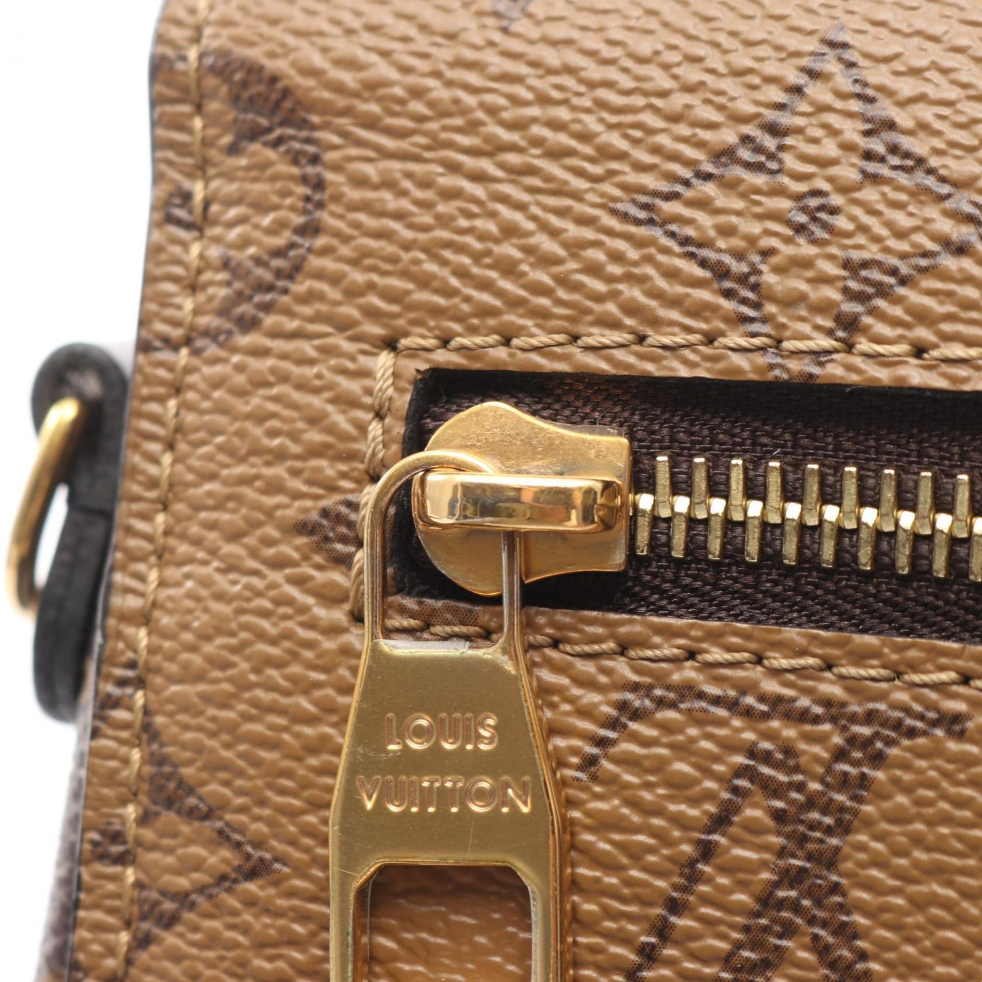 Louis Vuitton Black Brown Coated Canvas Monogram Reverse Pvc Leather Handbag Pochette (Pre-Owned)