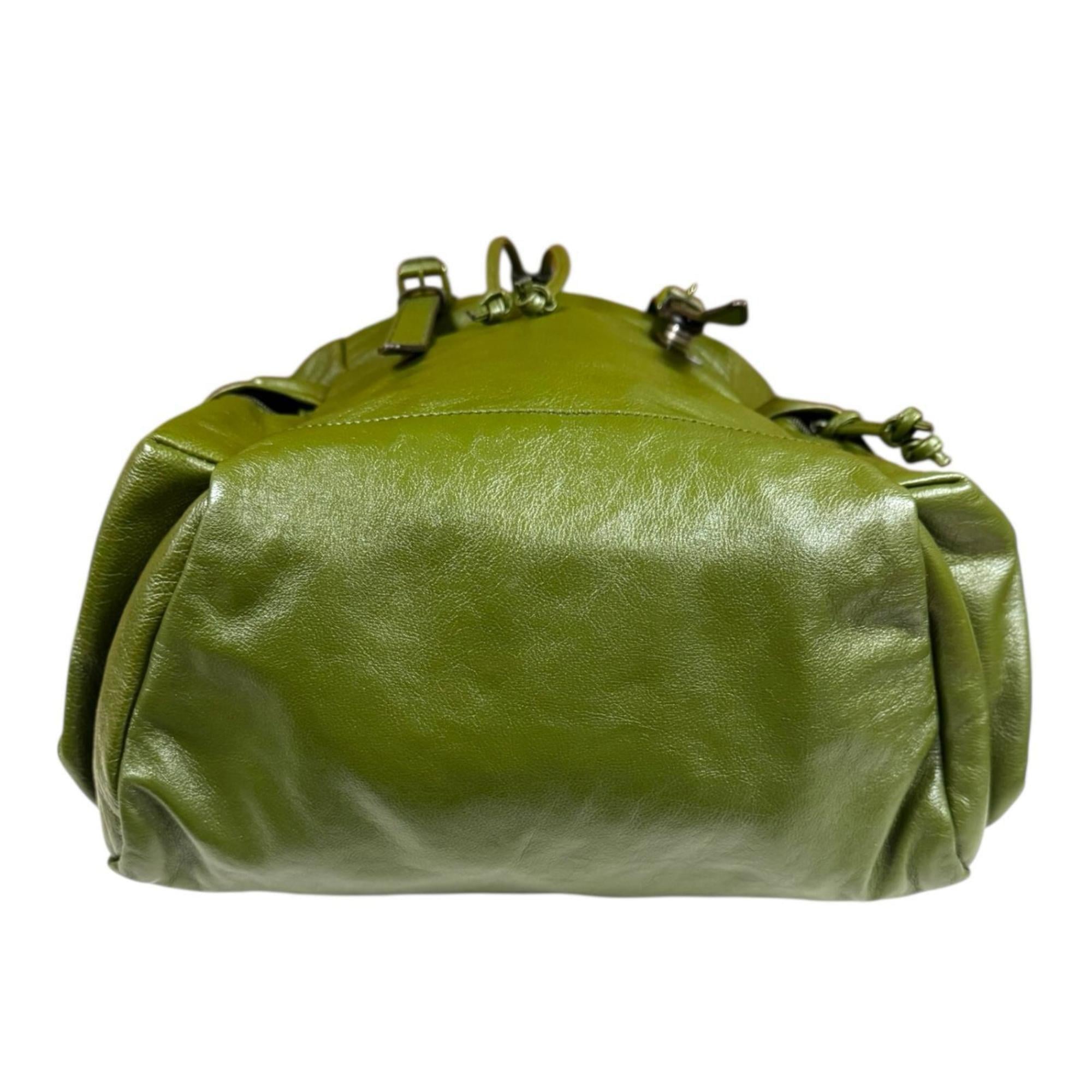 Gucci Green Leather Backpack (Pre-Owned)