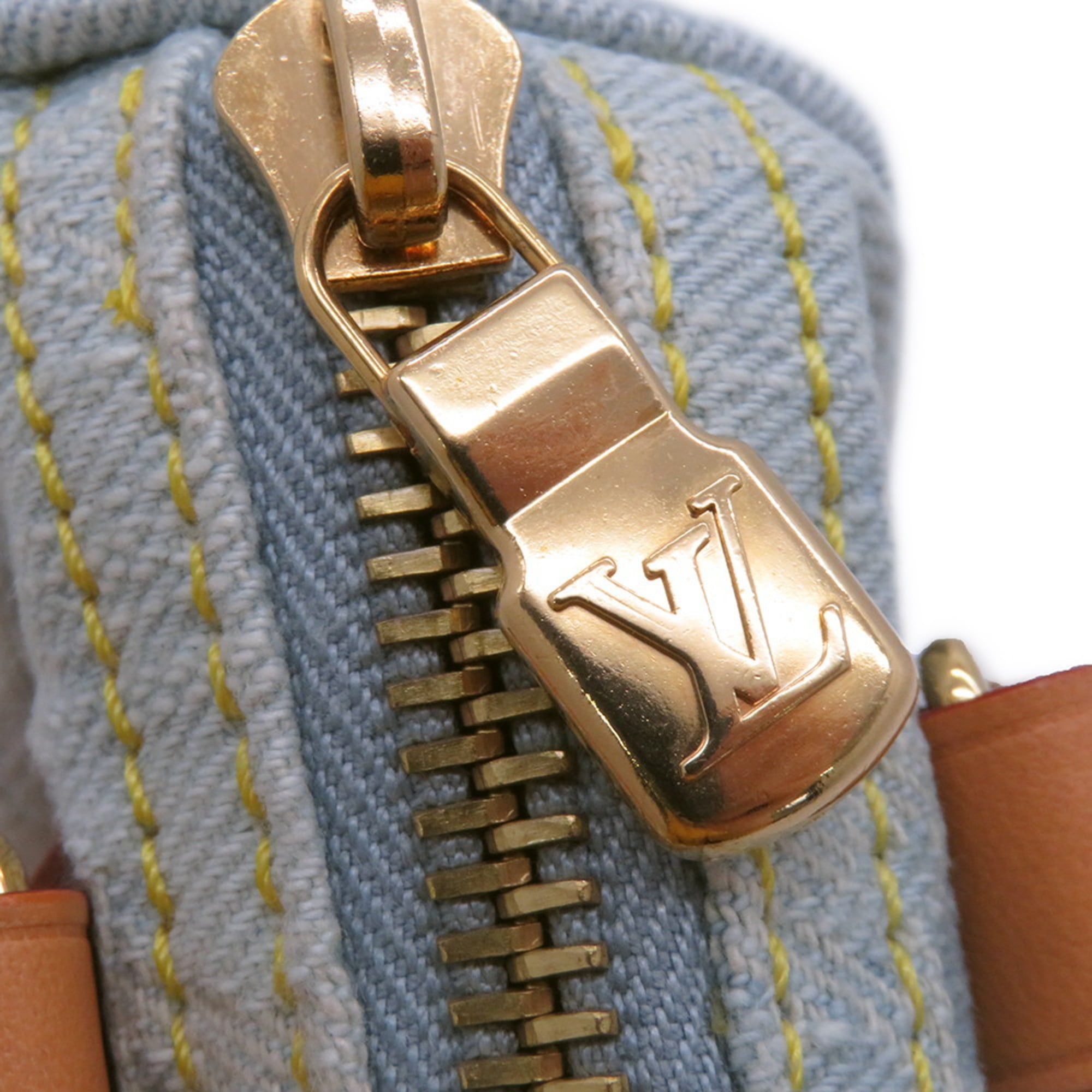 Louis Vuitton Monogram Denim Sky Blue Monogram Denim Handbag Shoulder Bag (Pre-Owned)