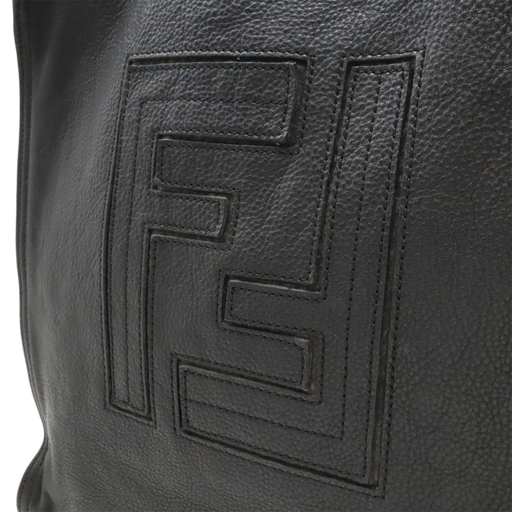 Fendi Black Leather Pouch Shoulder Bag Tote Bag (Pre-Owned)