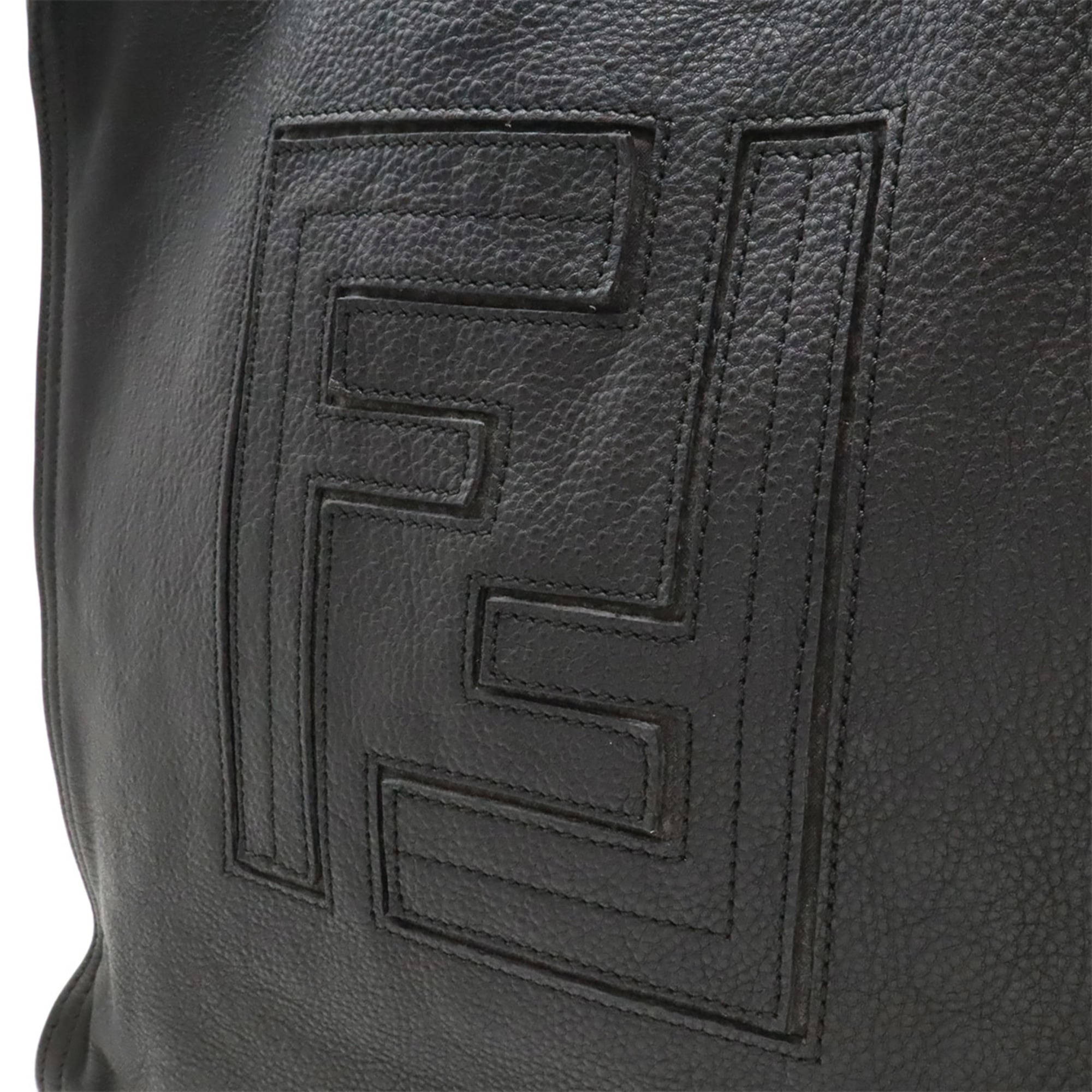 Fendi Black Leather Pouch Shoulder Bag Tote Bag (Pre-Owned)