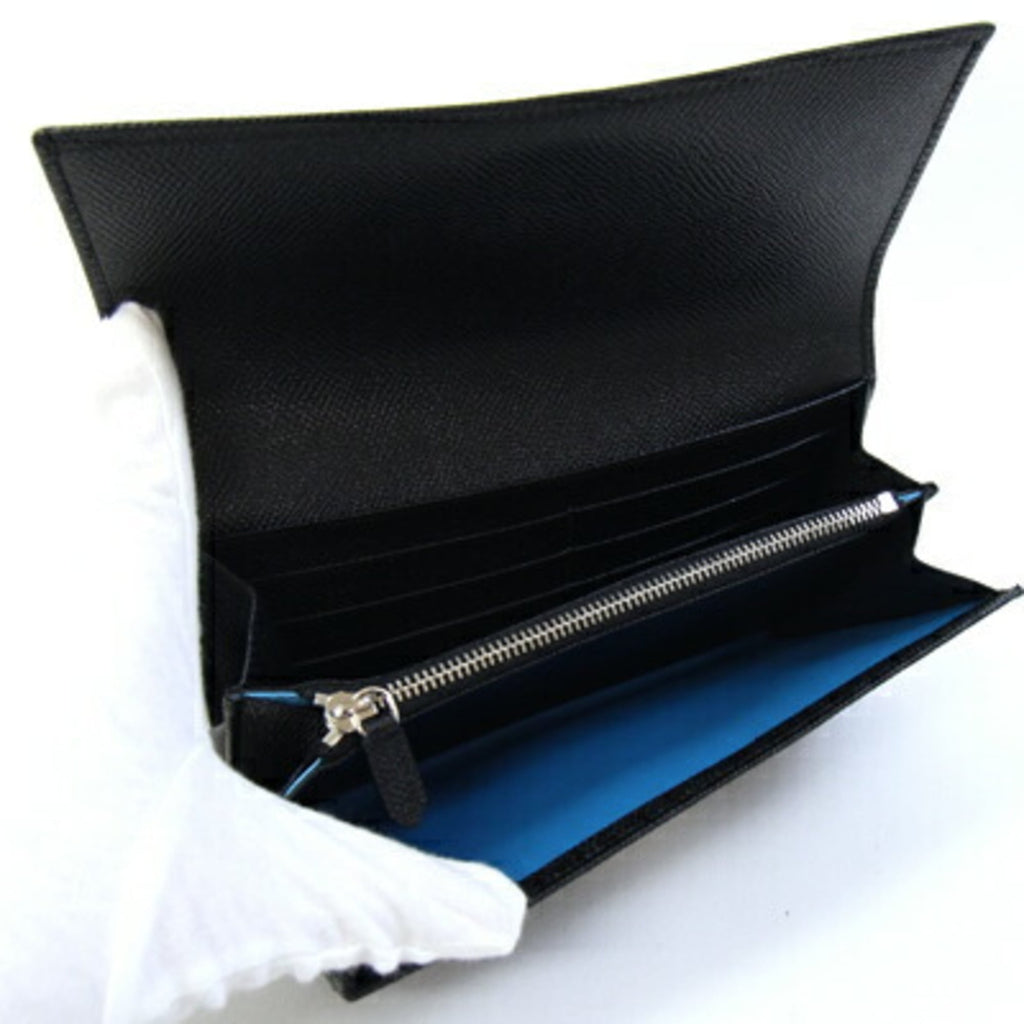 Bvlgari Black Leather Long Wallet (Bi-Fold) (Pre-Owned)