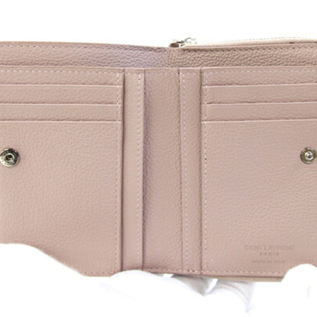 Saint Laurent Pink Beige Leather Wallet (Bi-Fold) (Pre-Owned)