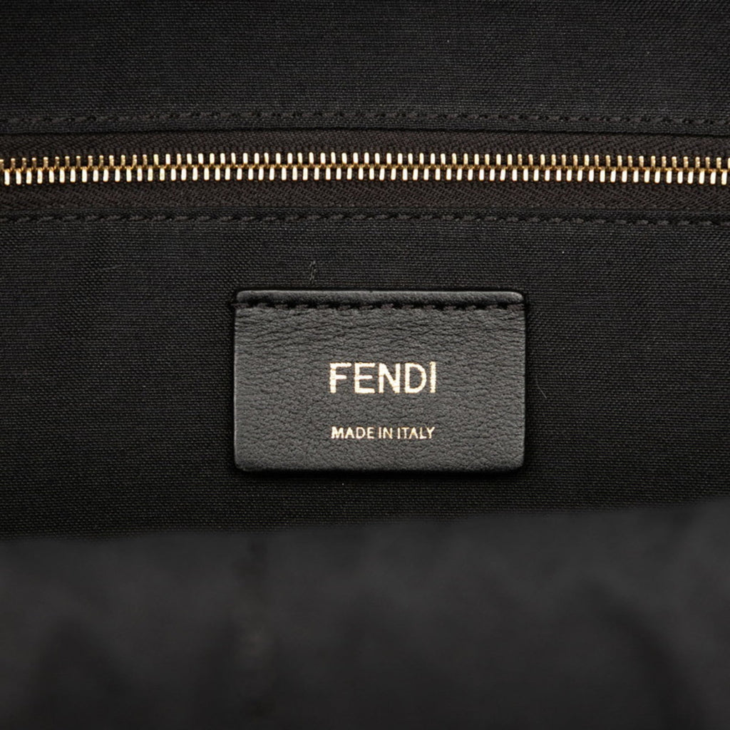 Fendi Black Brown Leather Backpack (Pre-Owned)