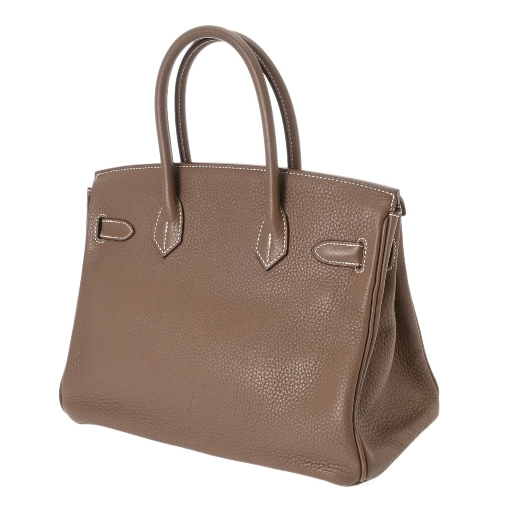 Hermes Etoupe Gray Taurillon Clemence Leather Handbag (Pre-Owned)