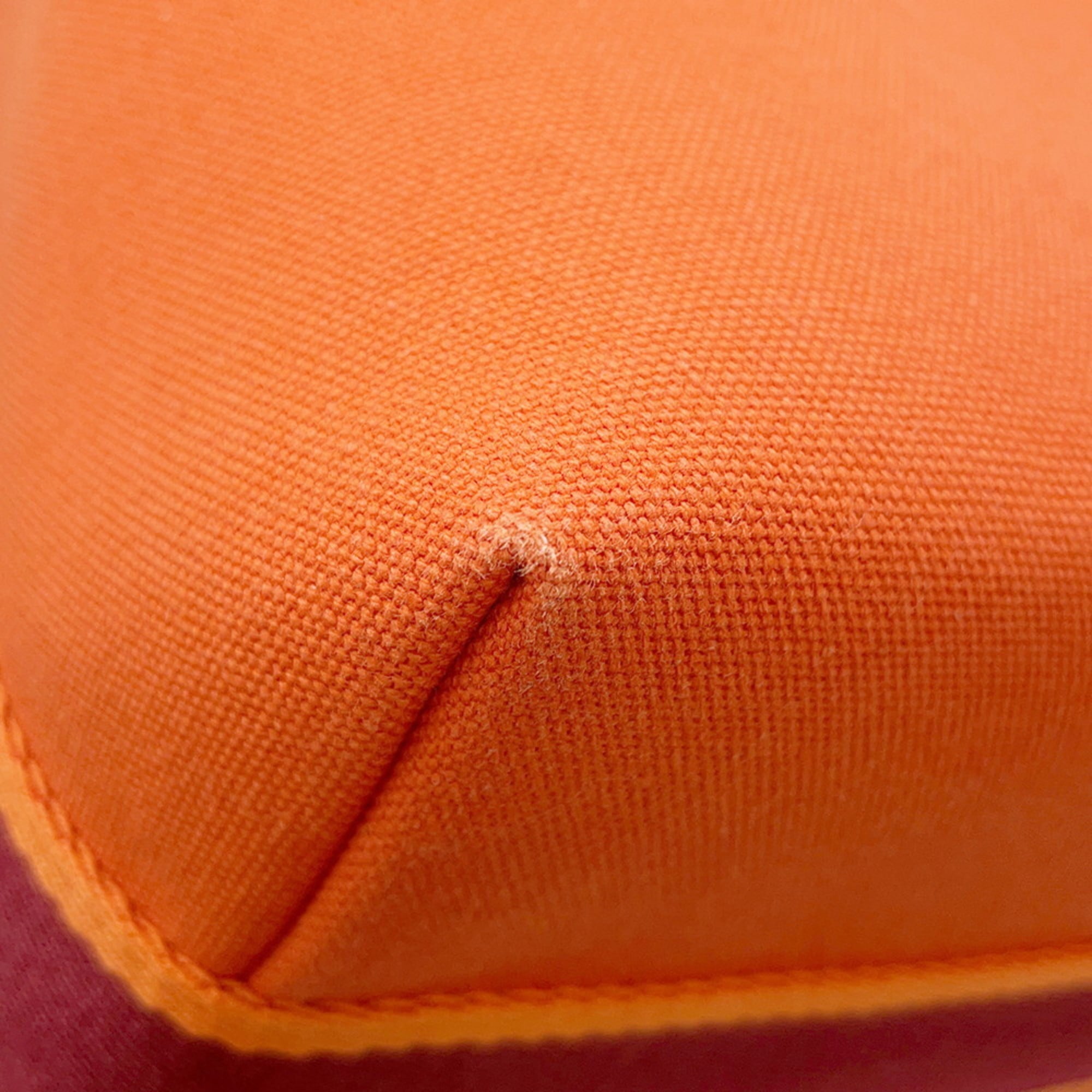 Hermes Bordeaux Orange Canvas Pouch (Pre-Owned)