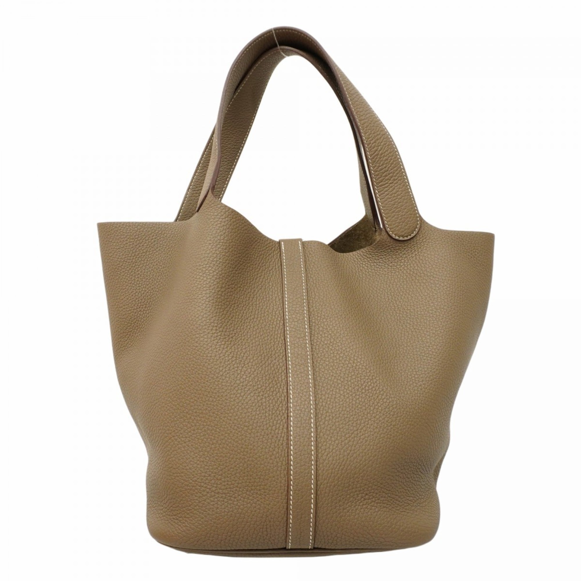 Hermes Etoupe Gray Taurillon Clemence Leather Handbag (Pre-Owned)
