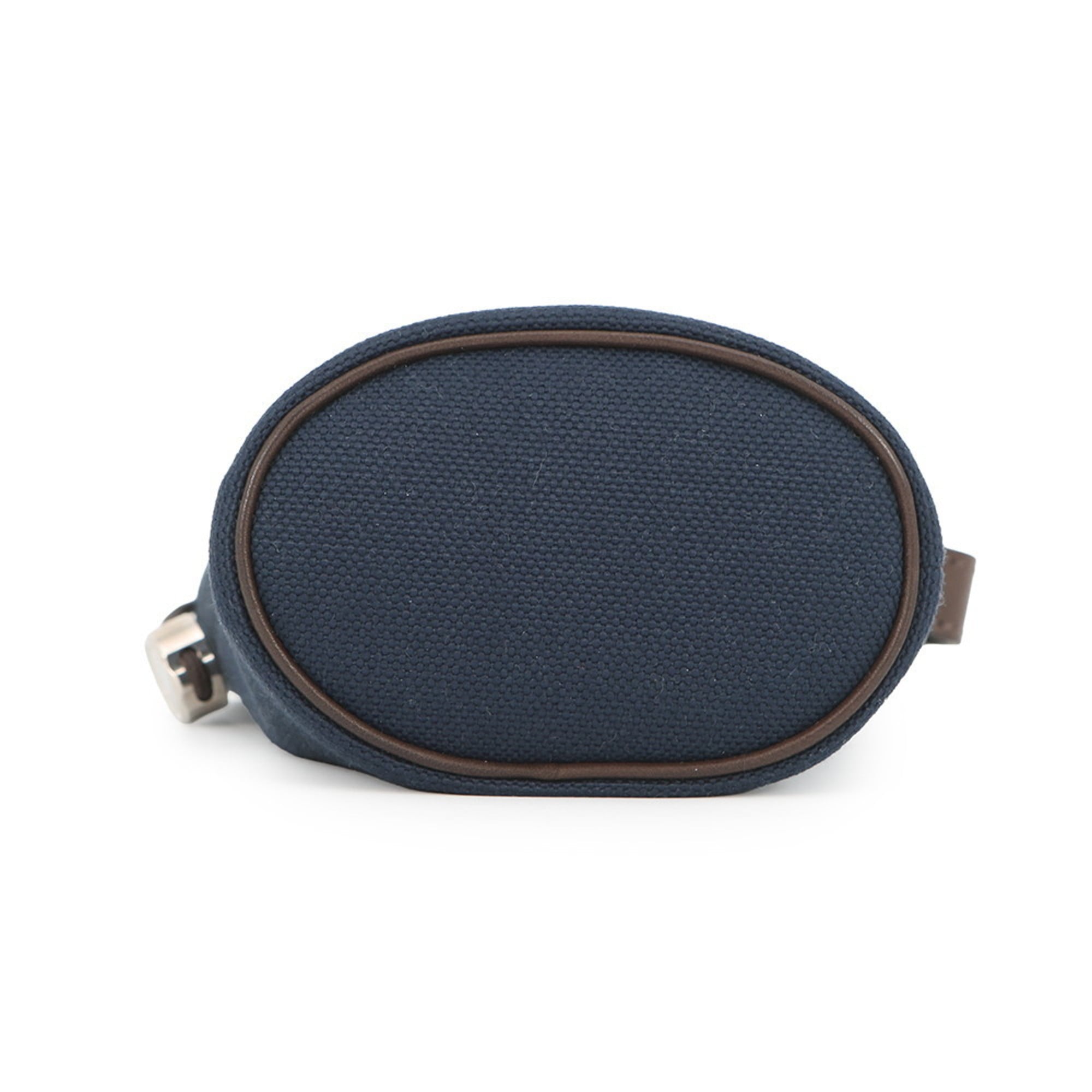 Hermes Navy Coated Canvas Pouch (Pre-Owned)