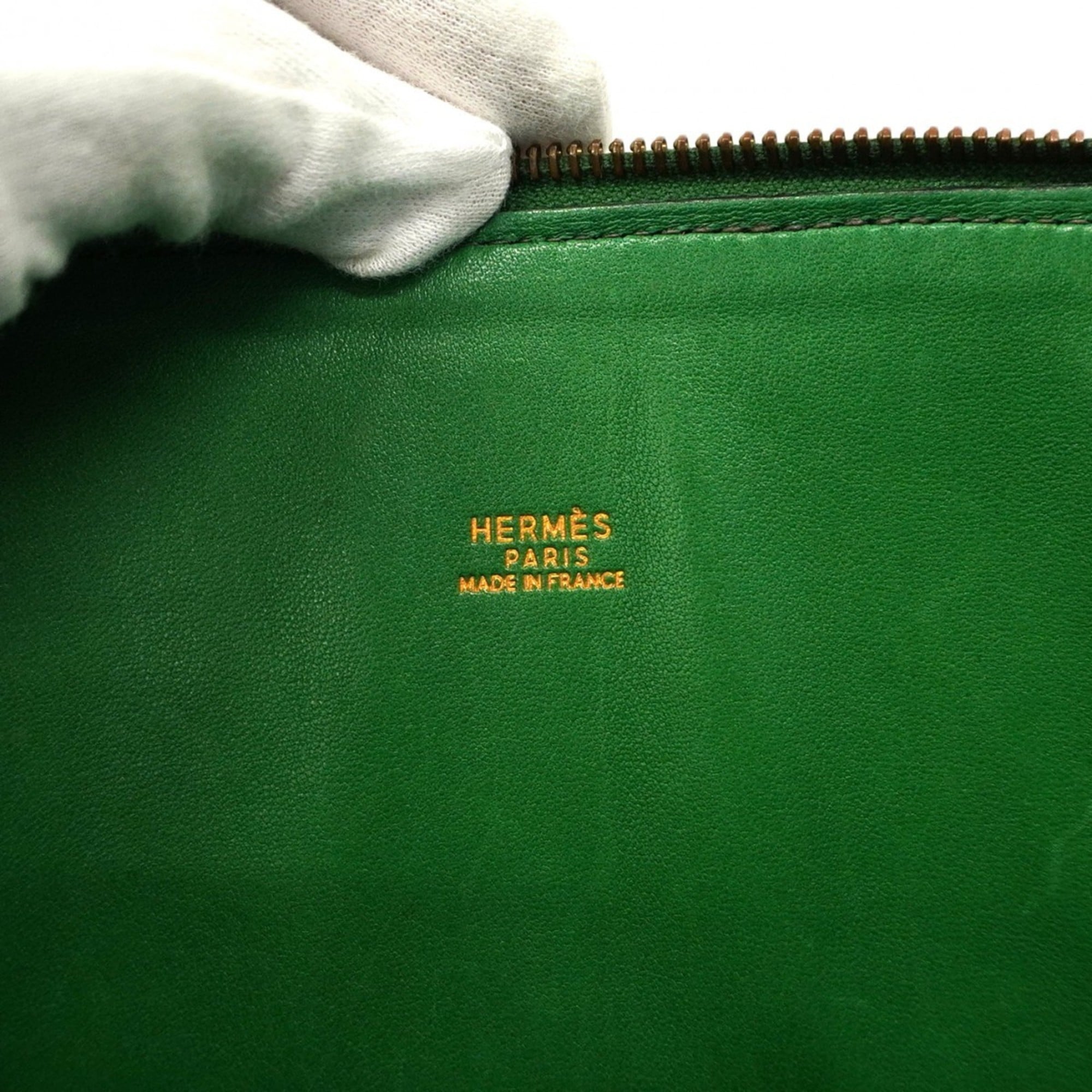 Hermes Bambou Courchevel Leather Handbag (Pre-Owned)