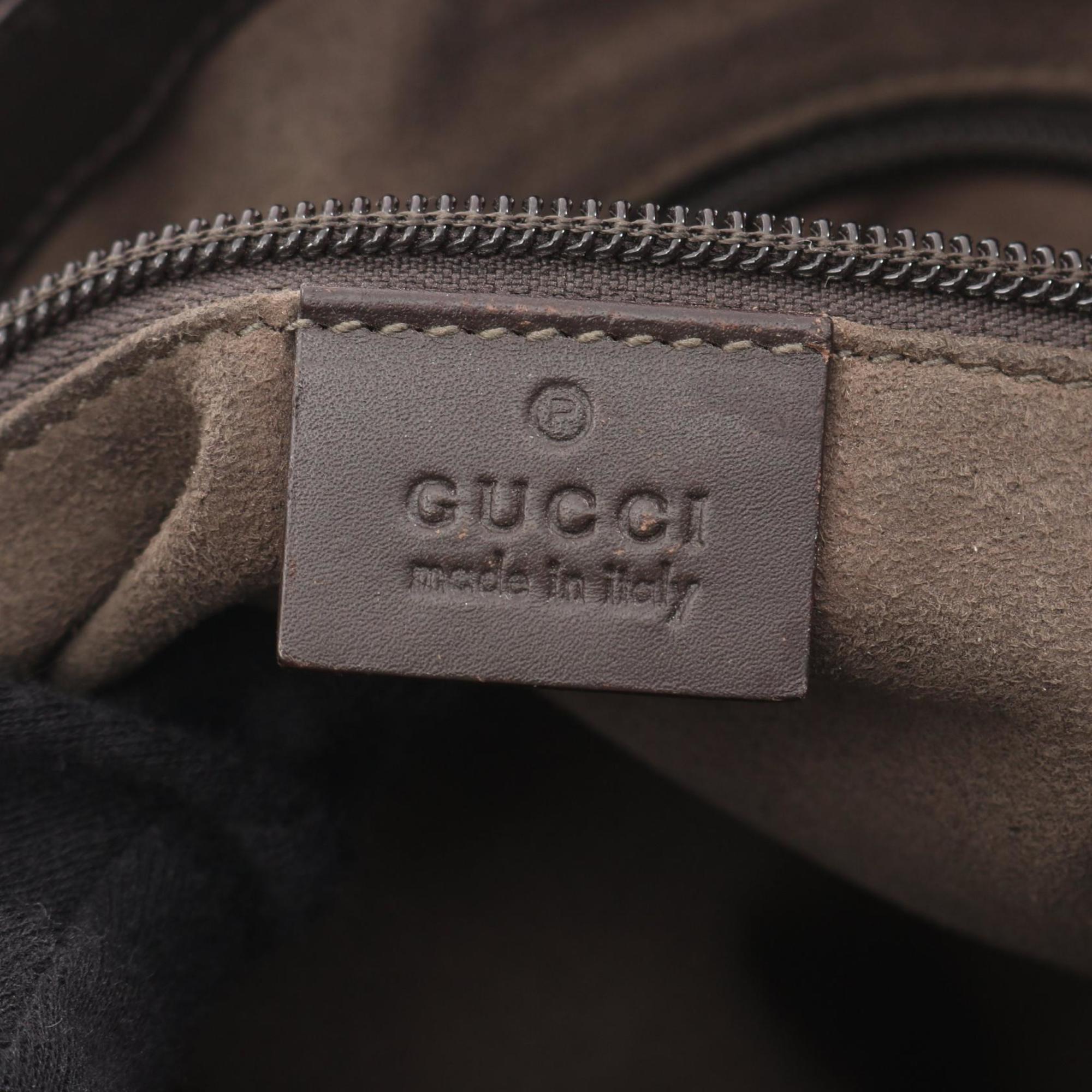 Gucci Beige Brown Gg Supreme Leather Shoulder Bag (Pre-Owned)