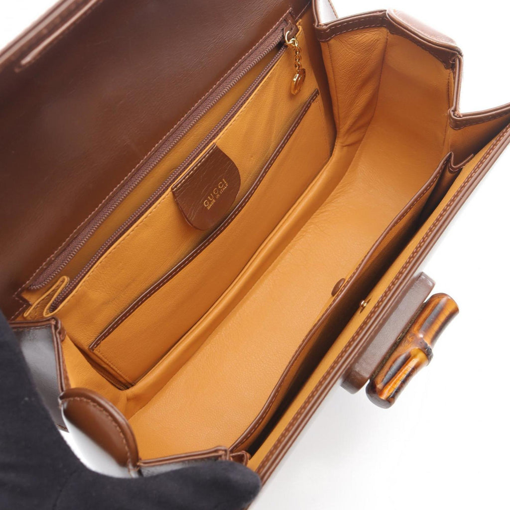Gucci Brown Leather Handbag (Pre-Owned)