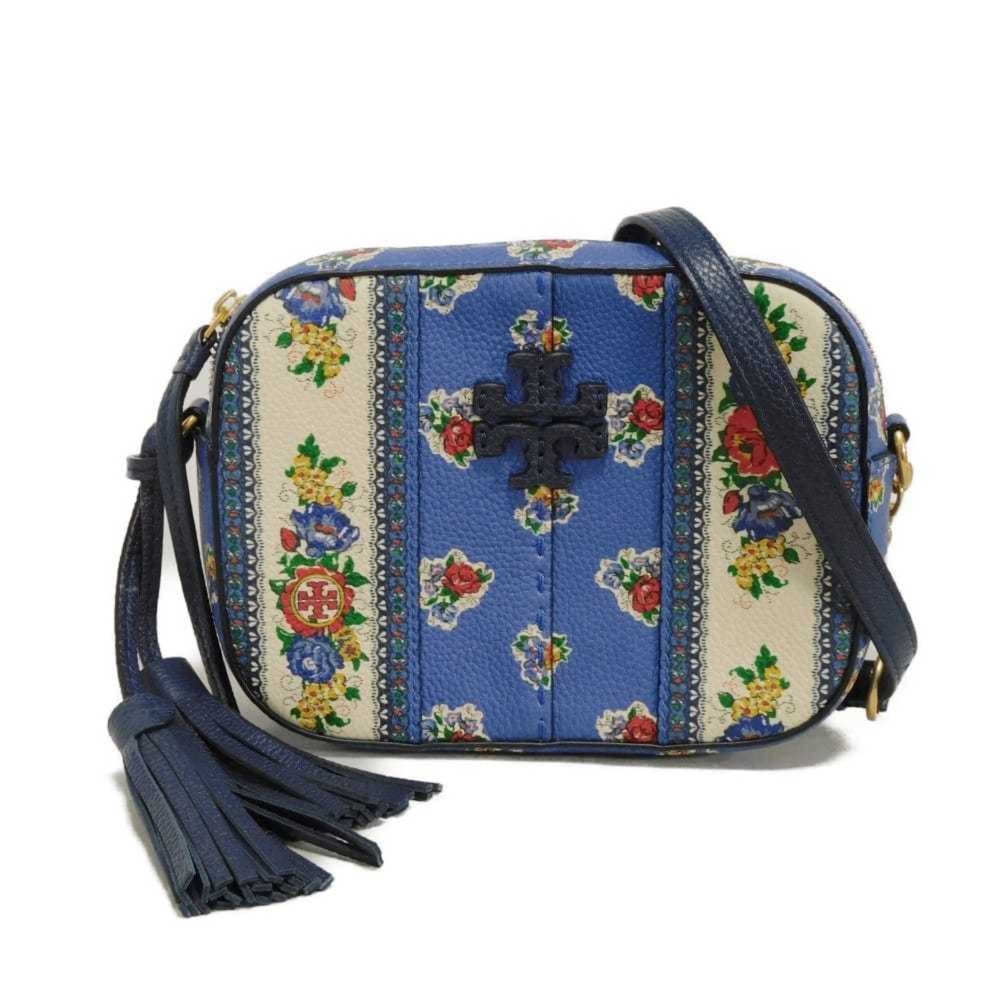 Tory Burch Blue Multi-Color Leather Shoulder Bag (Pre-Owned)