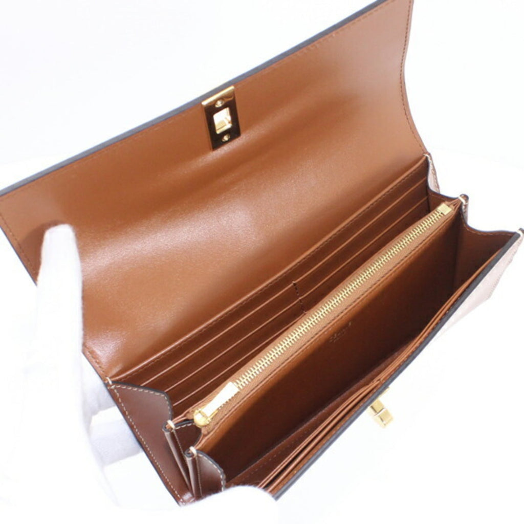 Celine Brown Leather Long Wallet (Bi-Fold) (Pre-Owned)