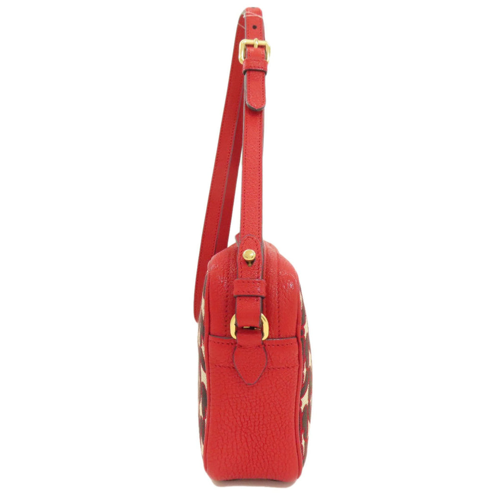 Miu Miu Red Color Canvas Shoulder Bag (Pre-Owned)
