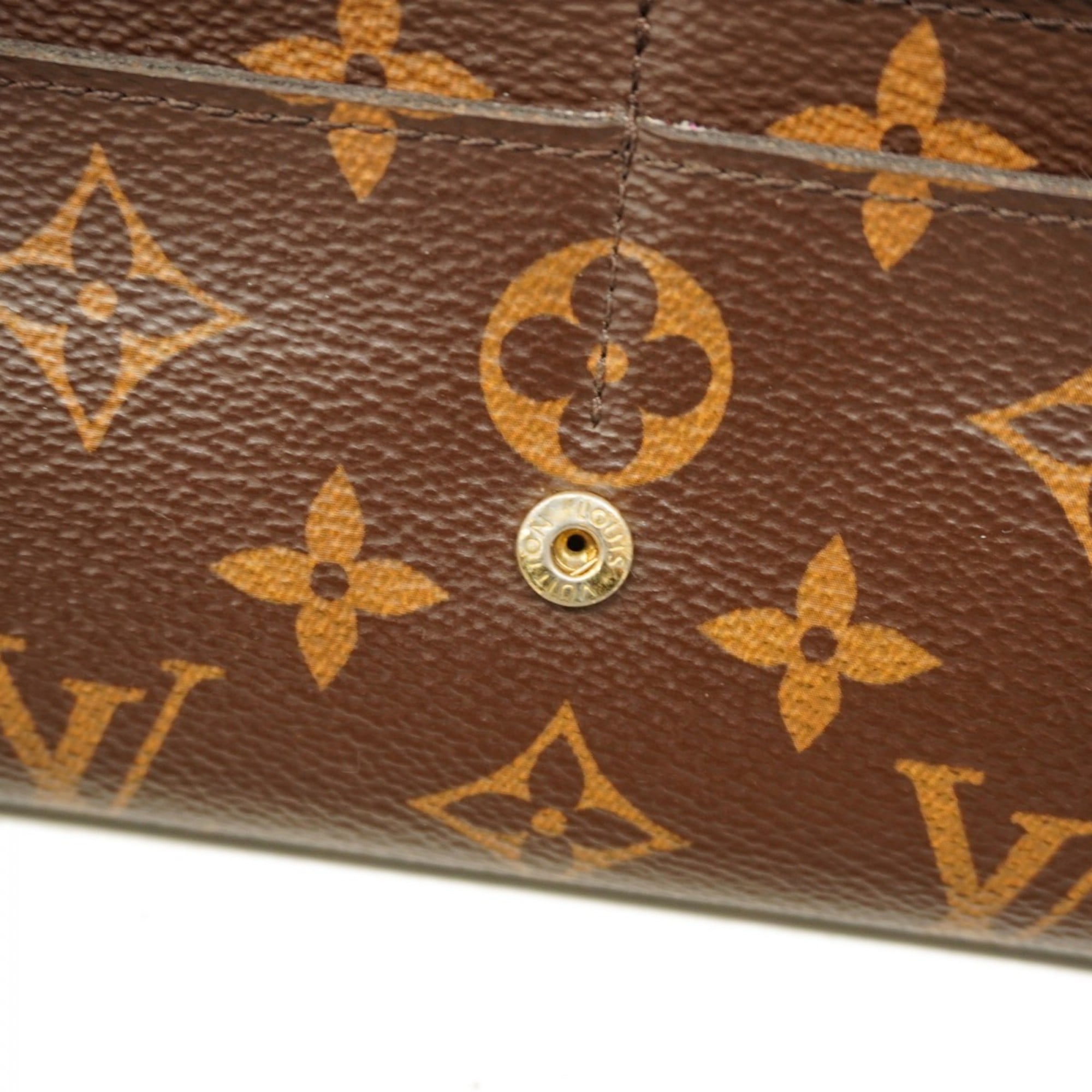 Louis Vuitton Brown Fuchsia Long Wallet (Bi-Fold) (Pre-Owned)